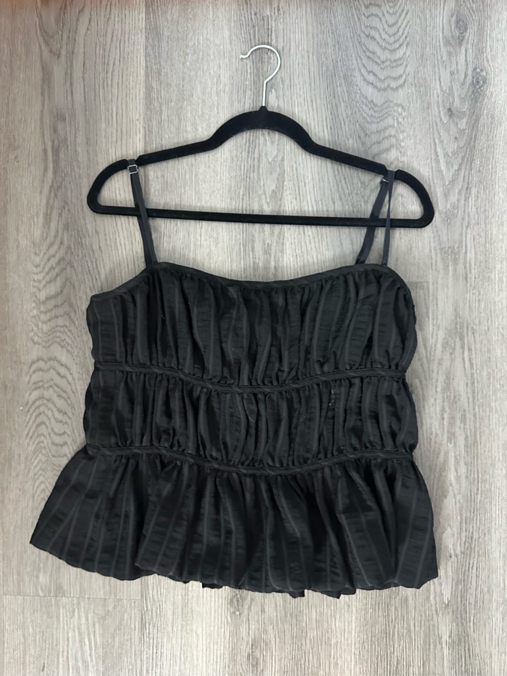 Reformation Black Ruched Strapless Camisole